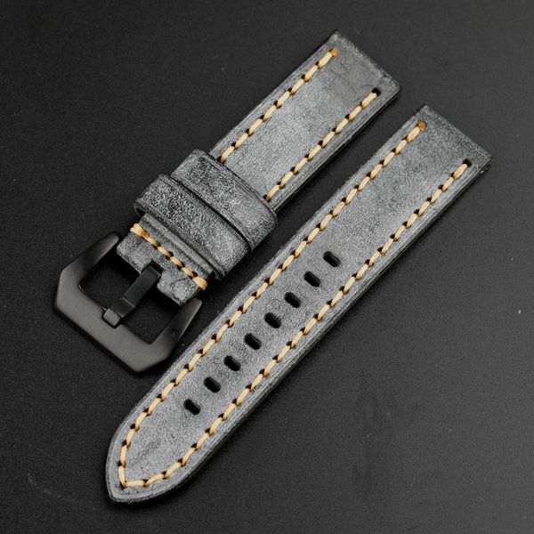 

defective 20/22/24/26mm handmade leather watch band men's strap adapted to all kinds of vintage layer leather watch strap, Black;brown