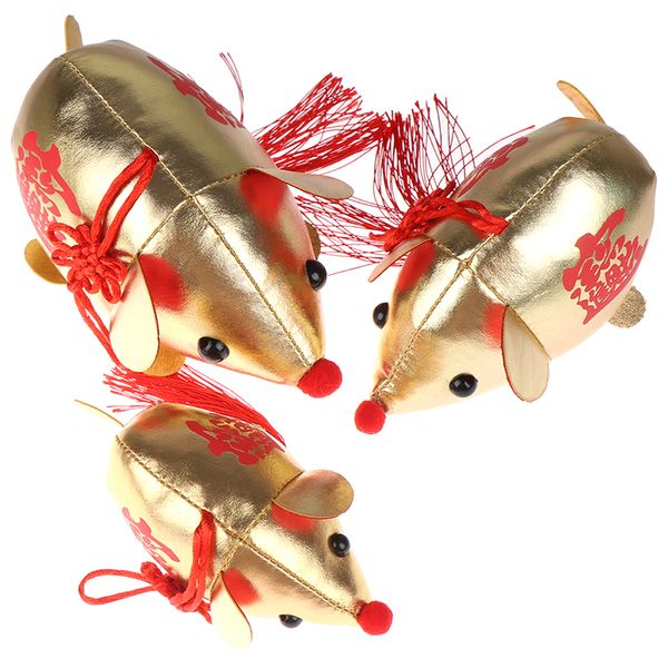 

1pcs mini key chain dolls cute plush mouse toys small pendant rat year mascot toy plush chinese new year party decoration gift