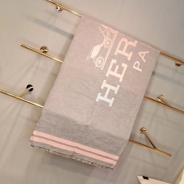 

the new 2020 winter luxury 100% cashmere scarf, double-sided, double-color classic big-letter scarves for both male and female designers, Blue;gray