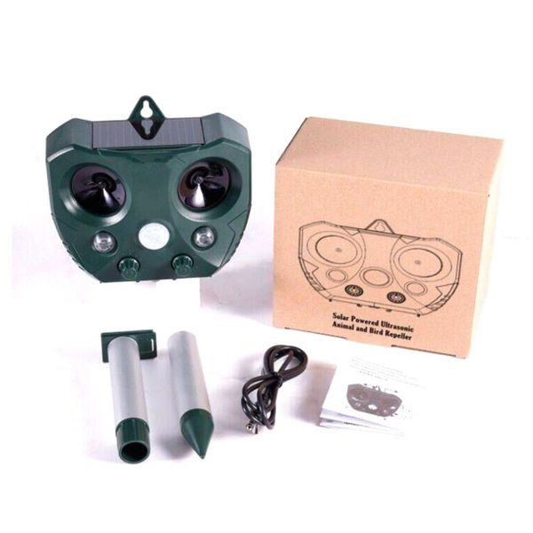 

outdoor ultrasonic solar pest repeller animal pest mouse repeller pir sensor garden bird cat dog fox repellent keep animals away