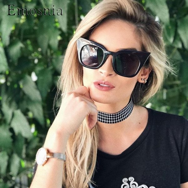 

emosnia cat eye sunglasses for women's plastic frame brand vintage shades oversized outdoor glasses new uv400, White;black