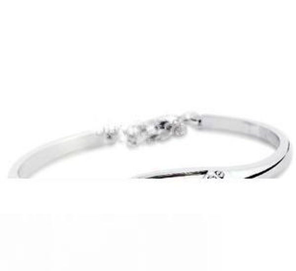 

new listing beautiful fashion solid silver charm swarovski elements crystal bracelet cute pretty holiday gift ab2-925, Black