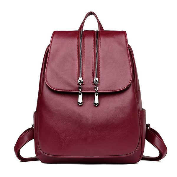 

new women backpack pu leather luxury backpack lapfemale fashion satchel teenager school bag for girl