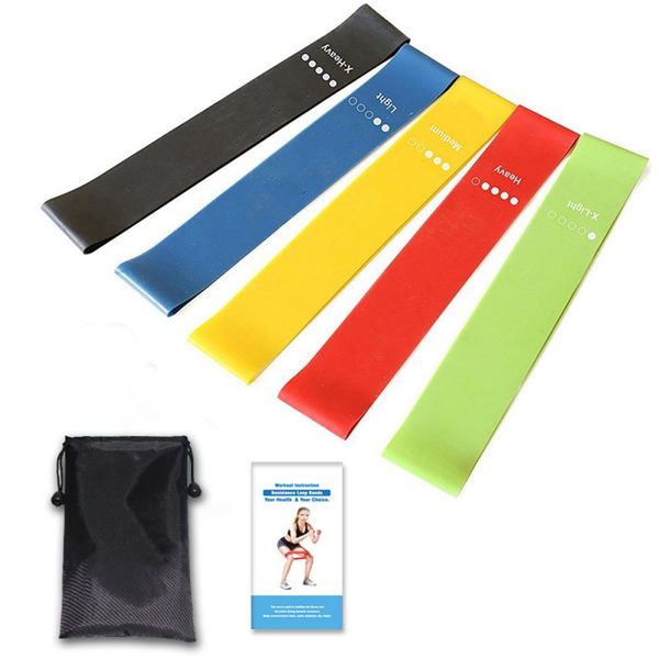 

5pcs resistance bands ring shape natural latex stretch strap belts fitness hand leg stretching training accessories