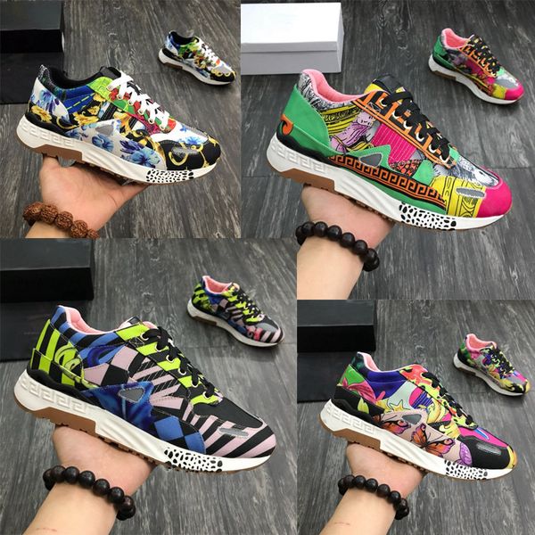 

New 2019 luxury 19 men de igner hoe barocco print mix achille neaker de igner neaker fa hion men hoe chau ure