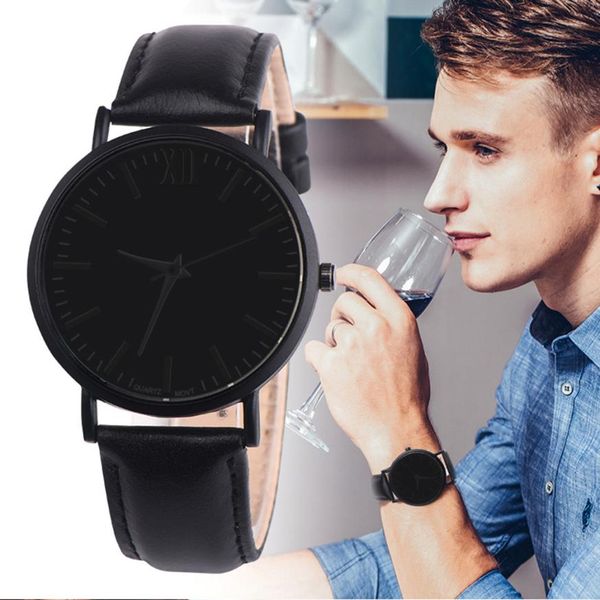 

watches men retro design pu leather band analog alloy business clock quartz wrist watch relogio masculino 2018, Slivery;brown