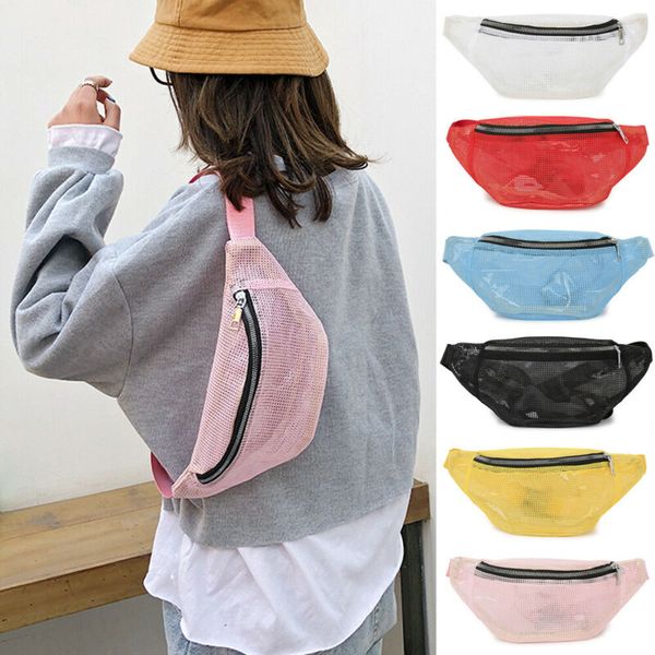 

men women waist bag fanny pack pvc adjustable belt purse hip camping phone money key pouch fashion sport shoulder chest bag