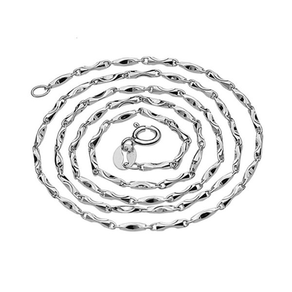 

1pcs 16/18 inches real s925 stamped diy jewelry chain necklace for man women necklace with lobster clasps finding jewelry, Silver