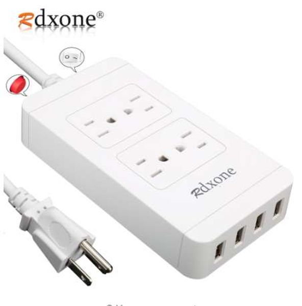 Power Strip с USB, Rdxone 4-Outlet Surge Protector Power Power с 4 USB 6ft