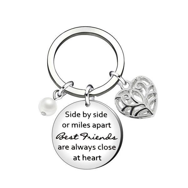 

Friendship Keyring Lettering Best Friends Hollow Heart Compass Pendants Keychain For Friend Sisters Jewelry Gift