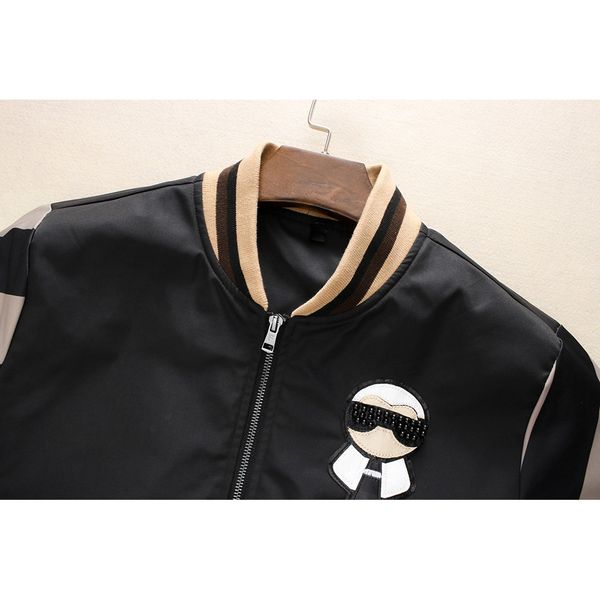 

конструктор куртка для мужчин 2019 нового прибытия mens zipper шея полосатых печатается с узором jacekts mens casual luxury пальто для оптов, Black;brown