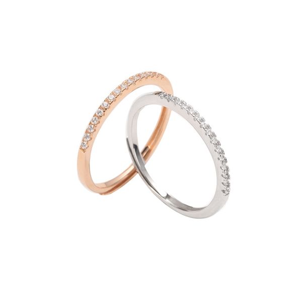 

роу алмаз 925 allinone sterling серебряного кольцо рынка маленького бриллиант кольцо хвост тонкого одиночный с розовым золотом 5384, Golden;silver
