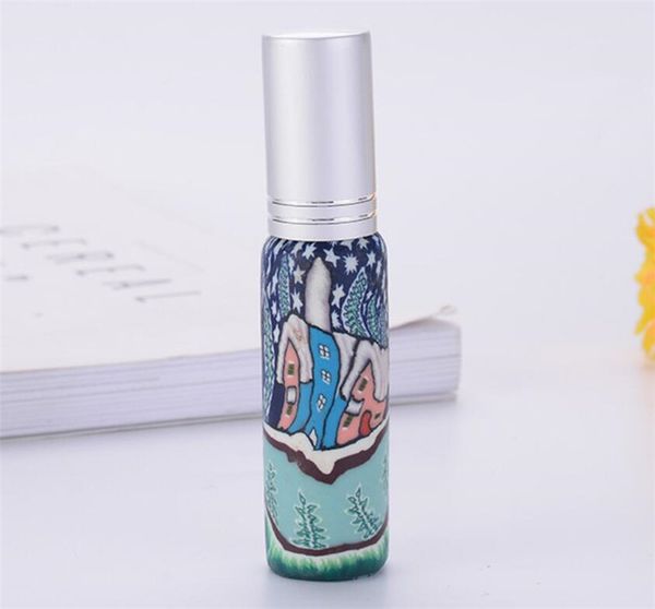 

beauty painting glass perfume bottles with spray aromatherapy perfumes 10ml refillable bottle with atomizer travel cosmetic container