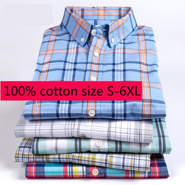 

men's casual shirts arrival fashion large men short sleeve 100% cotton plaid single breasted shirt plus size smlxl2xl3xl4xl5xl6xl, White;black