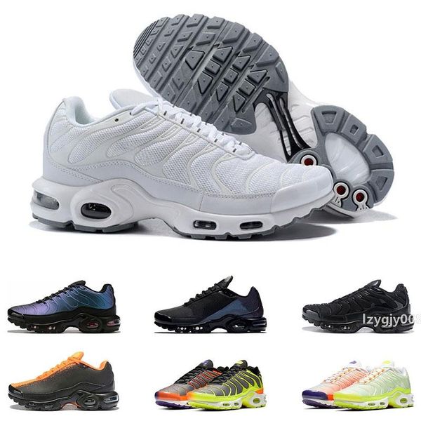 

new arrivel tn plus running shoes for men white black orange volt color flip hyper crimson sports sneakers trainers size 40-45