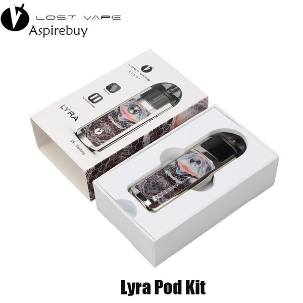 

Оригинал LostVape Lyra Pod System Kit 1000 мАч аккумулятор 20W Электронная сигарета Vape 2 мл Потерянный vape Lyra Pod Бак с сетчатой ​​катушкой MTL