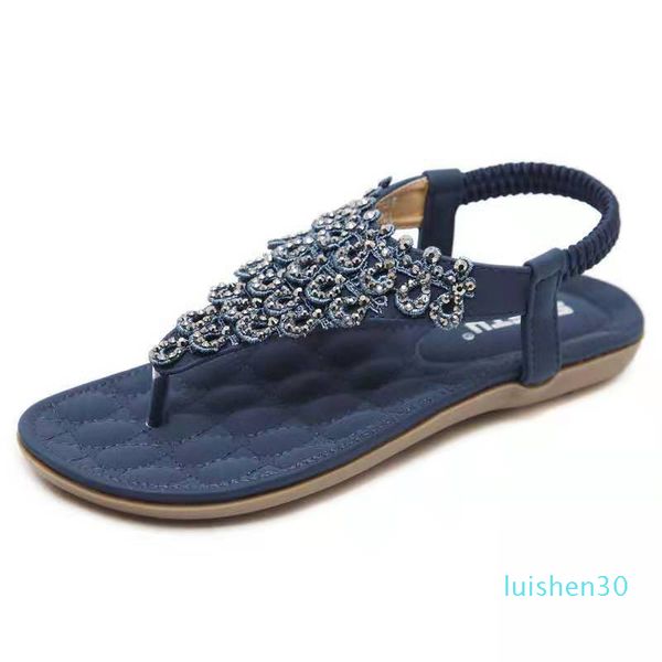

2019 new crystal fashion women sandals thong flip flops women summer shoes beach sandals 2 colour l30, Black