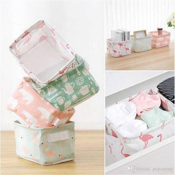 

2018 wholesales fold square cutlery lattice cotton linen linen deskstorage box debris