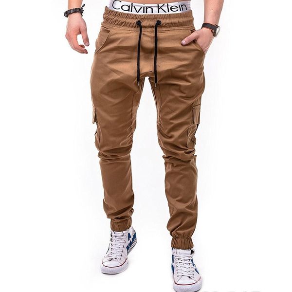 

2018. простые брюки мужчины повседневные брюки chinos joggers slim fit man chinos брюки с эластичной манжетой брендовой одежды лета, Black