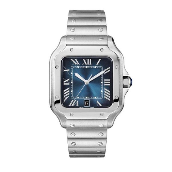 

3 types automatic mechanical watch car santo wssa0013 men and women pair watch square blue dial stainless steel strap sapphire wristwatch