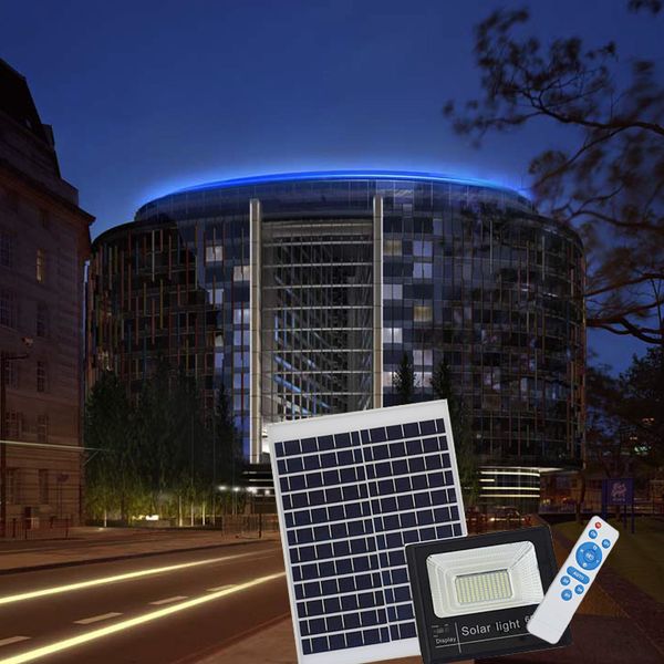 Alta Qualidade 120W movido a energia solar painel de LED de luz de controle luzes de inundação holofote jardim ao ar livre da rua lâmpada de parede luz