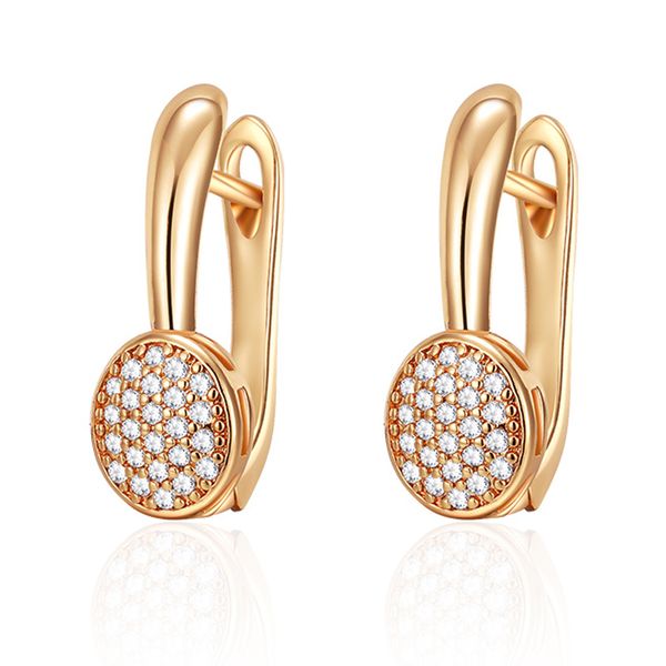 

korean fashion charm stud earrings for women girls gold silver color zirconia ear studs cz earrings classic jewelry simple gifts, Golden;silver