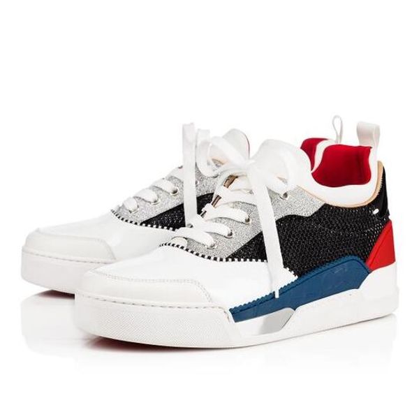 

good quality men white casualshoes aurelien men red bottom sneakers,brand designer studs sneaker men red sole trainers flat sneakers low-top, Black