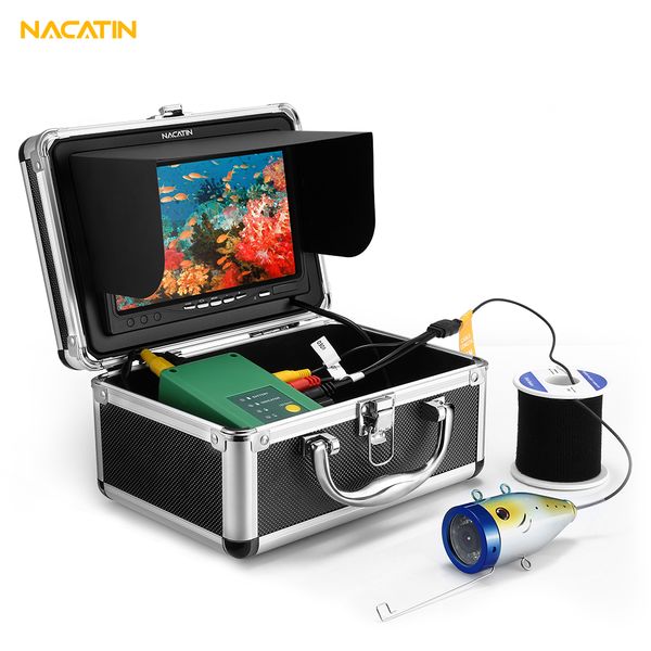 

nacatin 30pcs leds fish finder camera kit ir 15/30/50m underwater 1000tvl 7 inch lcd monitor ip68 waterproof fish-shaped camera