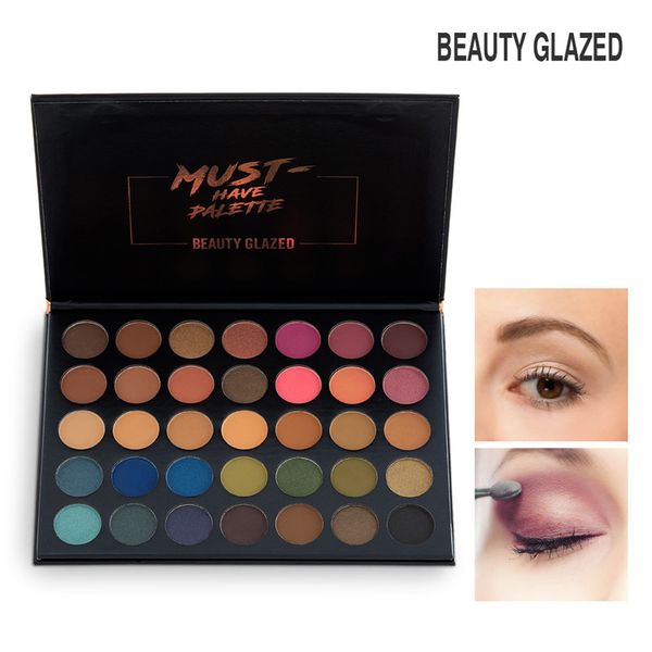 

2019 profissional eyeshadow 35 colors matte eye shadow palette long lasting cosmetic tool shimmer glitter easy natural fashion