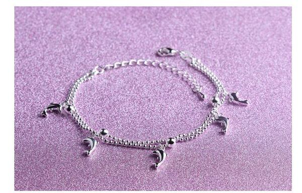 

s925 silver bracelet female double line dolphin korean bracelet korean version wild fashion selling women's jewelry gifts, Black
