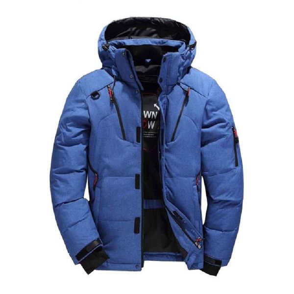 

new fashion brand thick casual down jacket black green blue orange 2018 winter warm white duck down men's hooded jacket