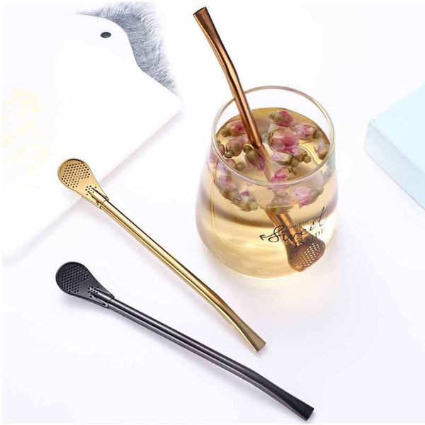 

creative stainless steel tea filter straw reusable metal straws eco-friendly drinking straw for wedding party bar accessories