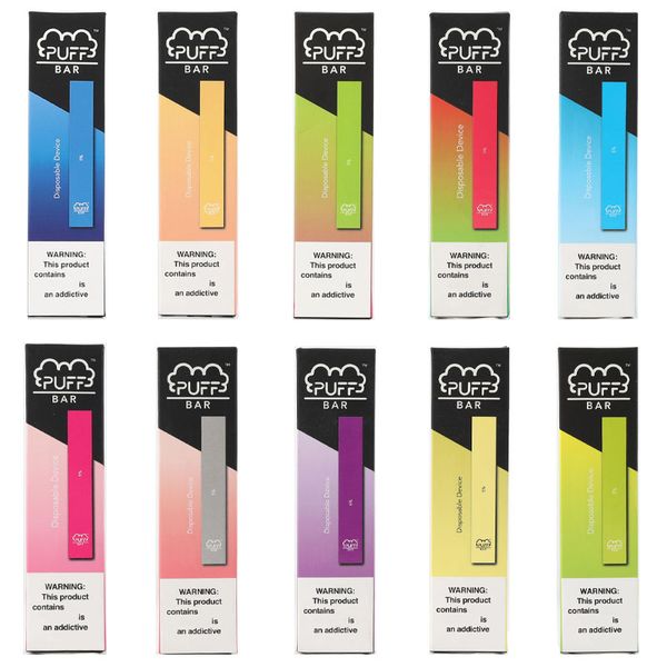 

2020 Новый Puff Бар Одноразовая Бобы Электронные Cigs 1,3 мл картридж Устройство 280mAh Аккумулятор с кодом безопасности Пустой Vape Pen