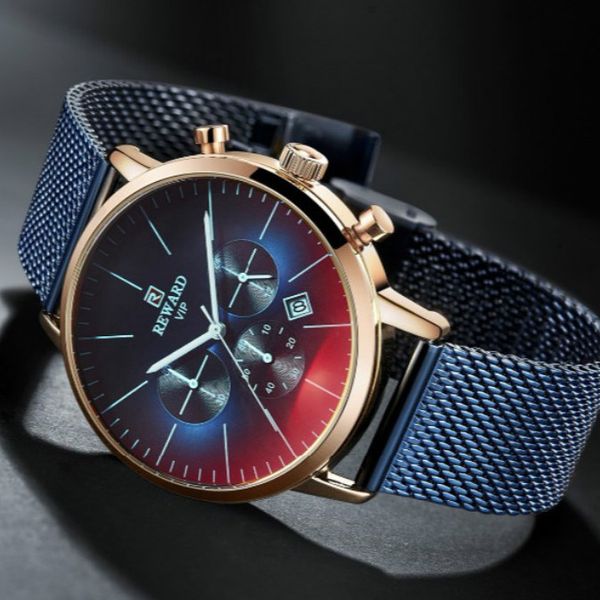 

men sports watches 2020 waterproof gradient colourful glass dial sports quartz men watch for relogio masculino, Slivery;brown