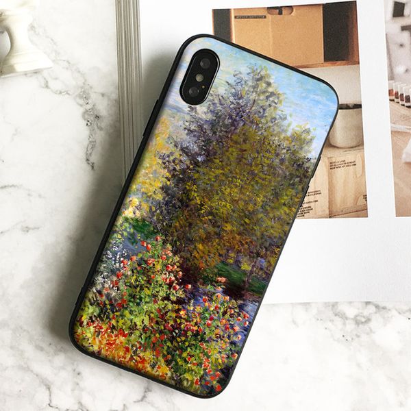 

fundas luxury corner garden phone case for iphone 11 pro xs max xr 8 7 6s plus 5 se case soft black tpu silicone cover.