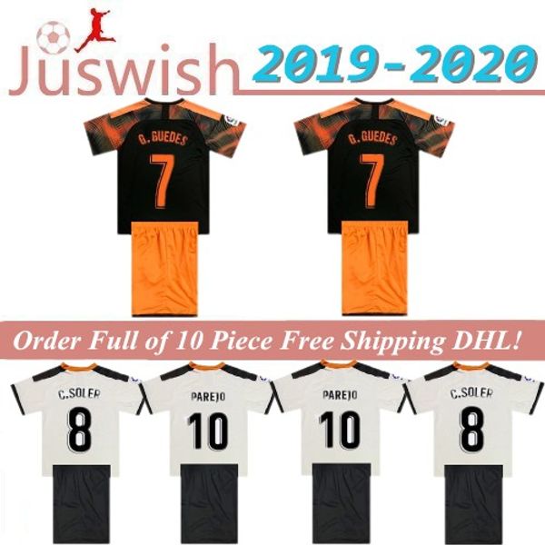 

thai 19 20 valencia cf soccer jersey rodrigo 19 20 parejo kang in kids kit gameiro football shirt gaya guedes c.soler jersey, Black