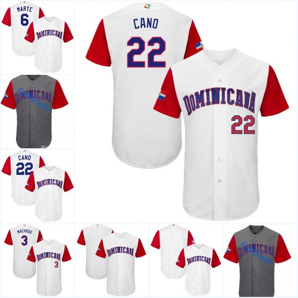 

Men Dominican 2017 World Baseball Classic Jersey 22 Robinson Cano Jose Bautista Gregory Polanco Manny Machado Adrian Beltre Baseball Jerseys