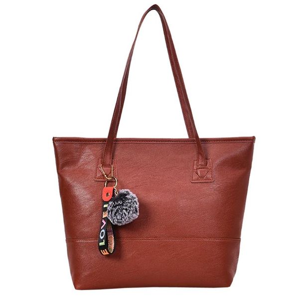 

hair ball single shoulder bag retro lady leather hair ball single shoulder oblique cross bag handbag #zer