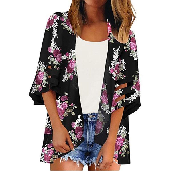 

cover-ups cardigan chiffon beach dress femme swimwear kaftan tunics pareos mujer swimsuit cape women floral print bikini cover ups