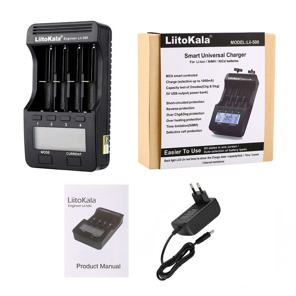 

liitokala lii-pd4 lii-pl4 lii-402 lii-500 18650 charger for 18350 26650 10440 14500 16340 nimh battery smart charger
