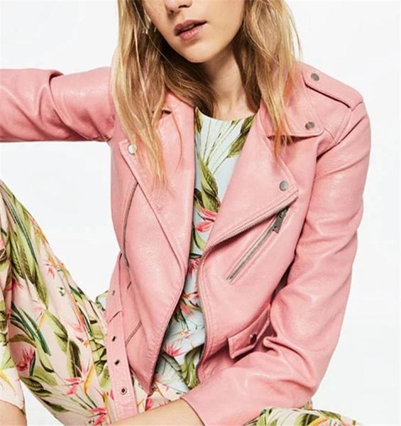 

brazilian girl jacket coats s-xxxl double-lapel zipper belt short fashion girl pu leather jackets outer spring and autumn street, Black