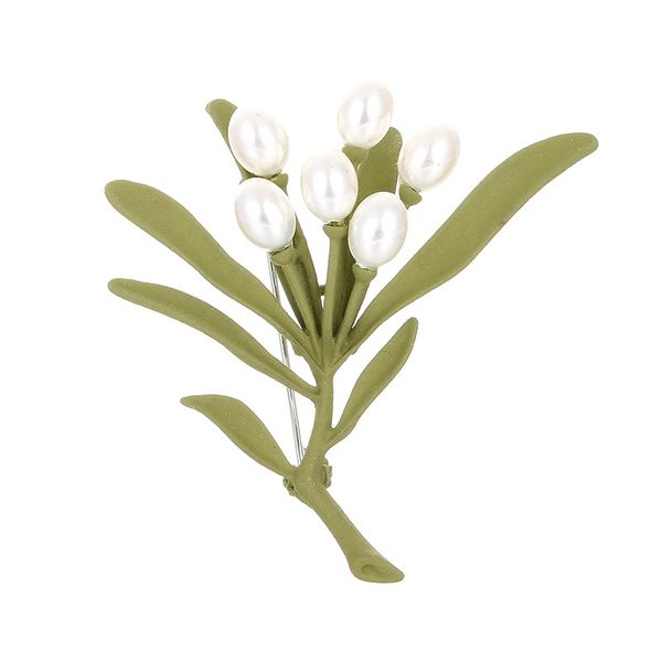 

2019 new imitation pearl bouquet brooches metal branch leaves weddings banquet brooch pins for women and men, Gray