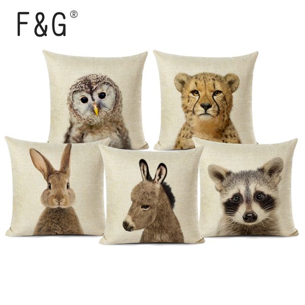 

cartoon animals printed cushions cover art decorative cute pillow for chair pillowcase car seat accessories cushions home decor