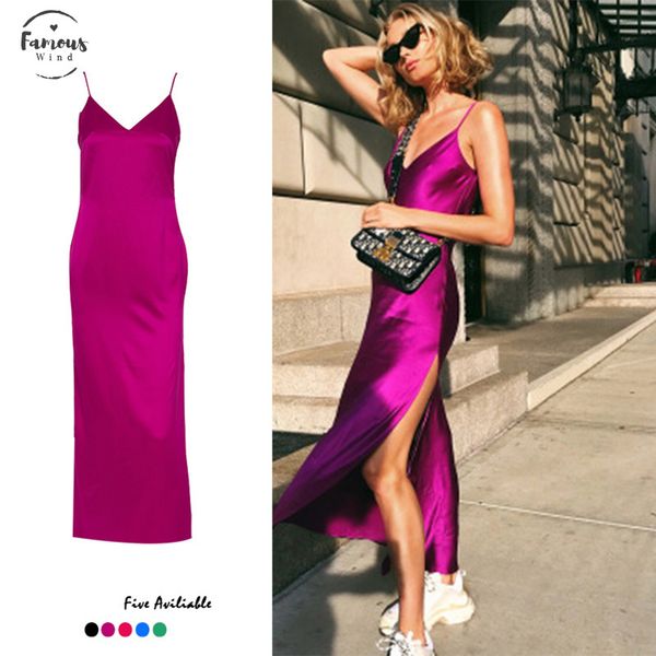 

dress split sleeveless strap v neck backless women party long dresses 2019 summer female vestido solid dress festa, Black;gray