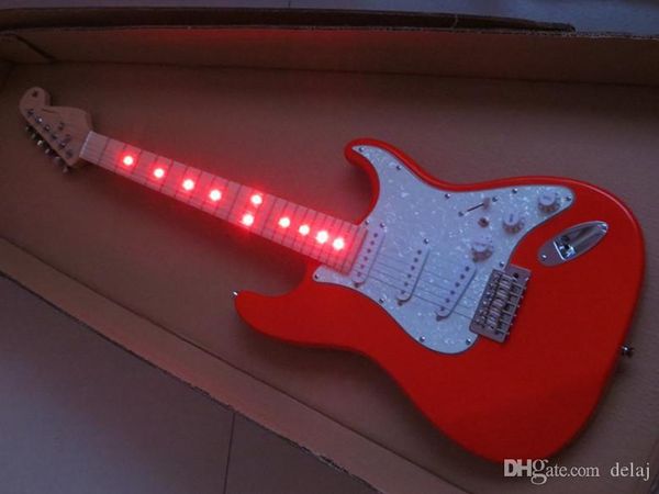 

custom shop firehawk red led in maple fingerboard st standard electric guitar basswood body