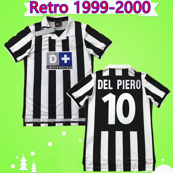 

s-2xl retro 1999 2000 soccer jerseys shorts sleeve home black white vintage classic football shirts zidane del piero davids maglia da calcio, Black;yellow