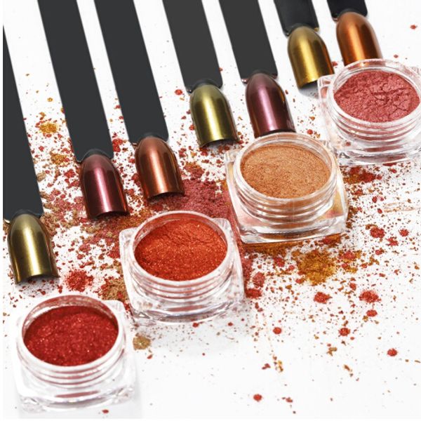 

0.8g mirror nail glitter pigment polishing for nail art glitter manicure decoration chrome pigment sequins nails, Silver;gold