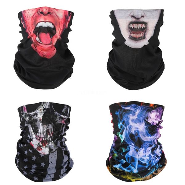 

3d seamless magic headband joker tube neck skull scarf cycling face mask motorcycle national flag headskull scarf scarves halloween banda#13, Blue;black