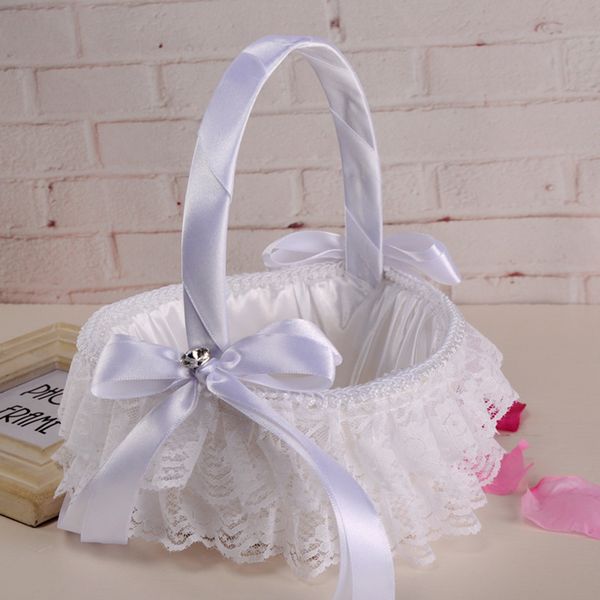 

wedding flower baskets lace & ribbon bride bridesmaid wedding bouquet