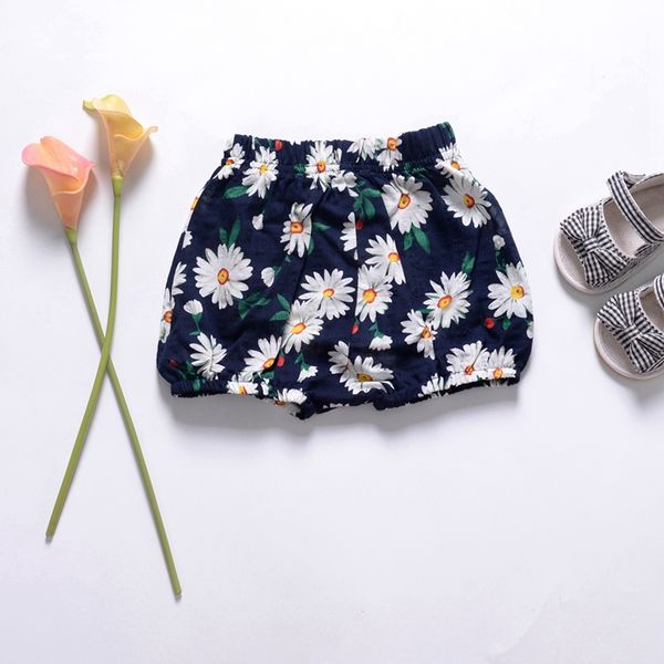 

summer cute infant pant baby girl cotton floral pattern bottom infant beach briefs pp pants diaper cover panties, Black